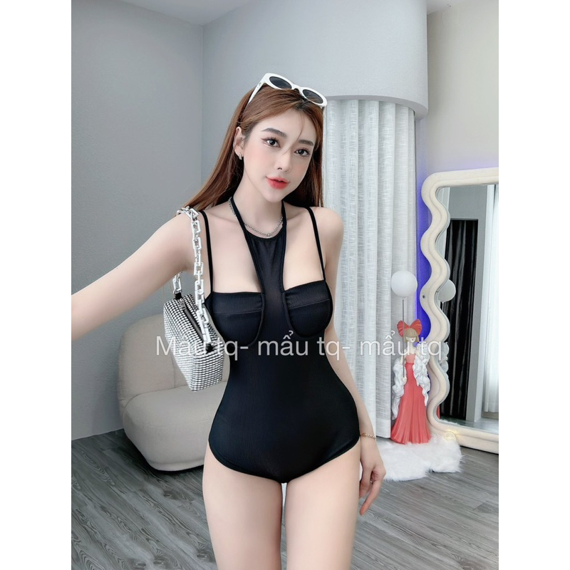 Áo bodysuit đi biển đi chơi cổ yếm chất tăm co giãn | BigBuy360 - bigbuy360.vn