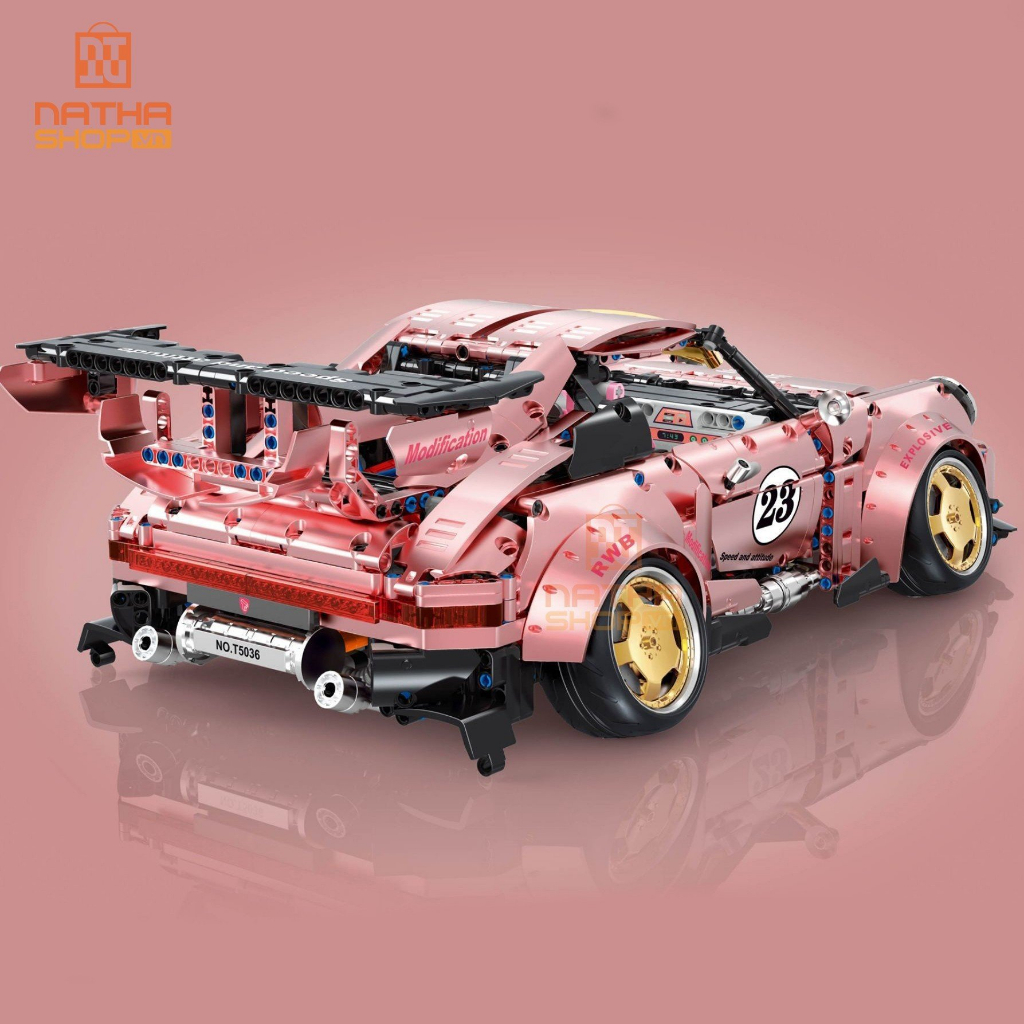 Mô hình lắp ráp LEGO Nathashop SuperCar Racing Porsche 911 tỉ lệ 1:10 2368 PCS hai màu