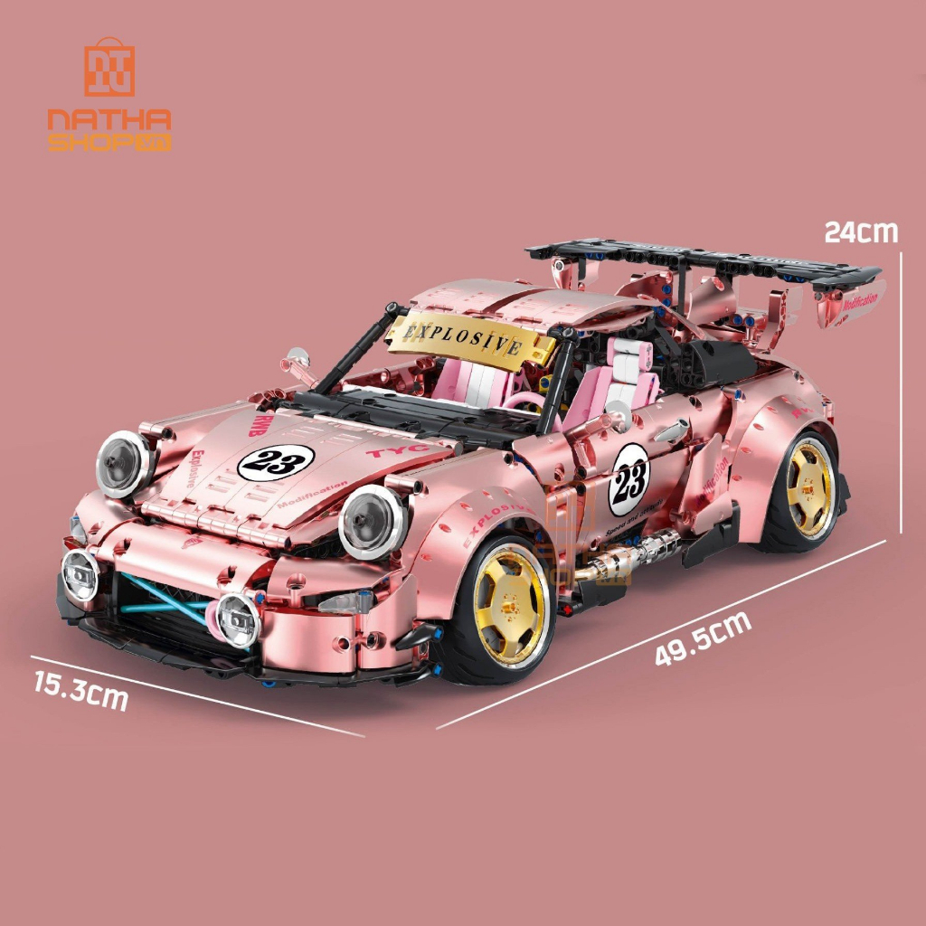 Mô hình lắp ráp LEGO Nathashop SuperCar Racing Porsche 911 tỉ lệ 1:10 2368 PCS hai màu