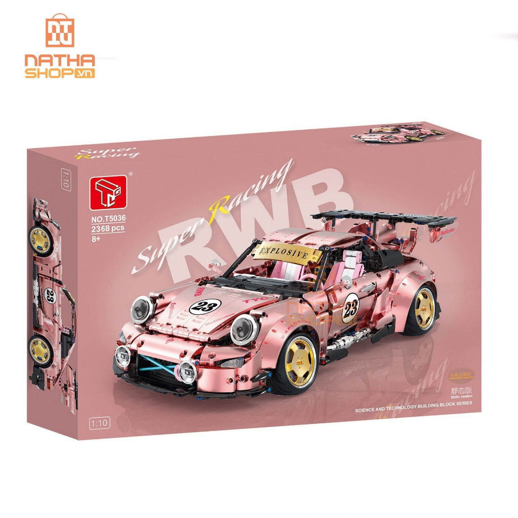 Mô hình lắp ráp LEGO Nathashop SuperCar Racing Porsche 911 tỉ lệ 1:10 2368 PCS hai màu