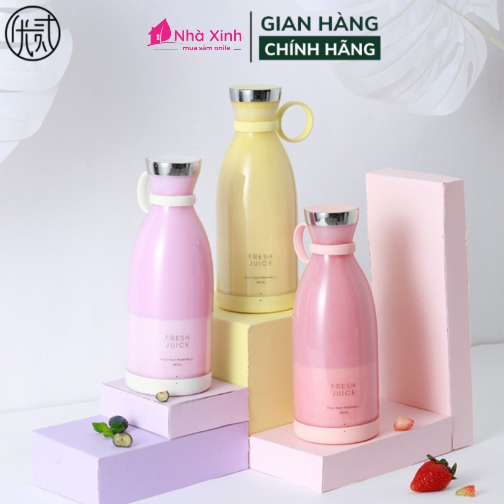 Máy xay sinh tố mini cầm tay ST4 sạc pin không dây dung lượng pin 1400mAh, chống nước vệ sinh dễ dàng bảo hành 12th