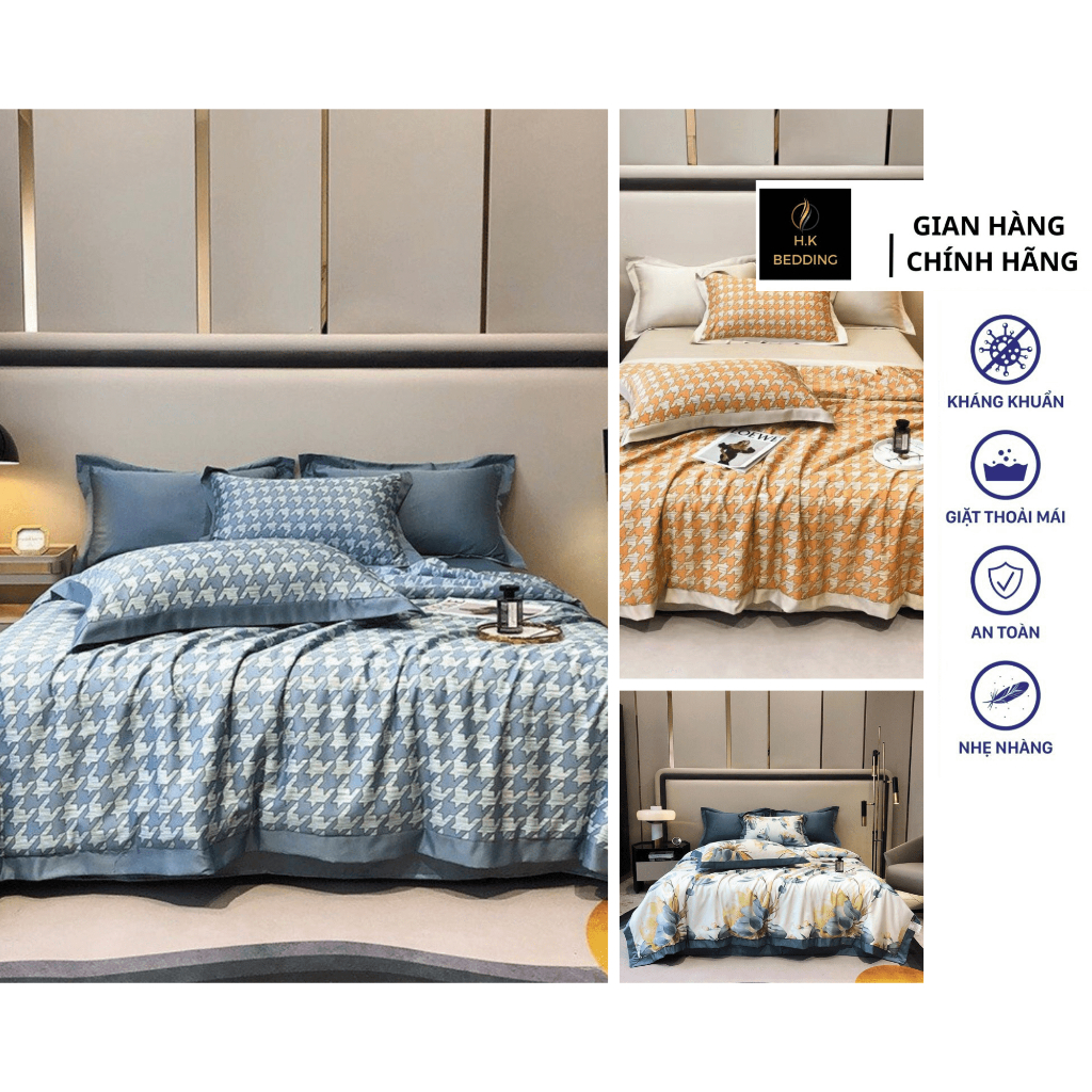 Chăn ga gối lụa thái sẻ 4 món hàng cao cấp đủ kích thước