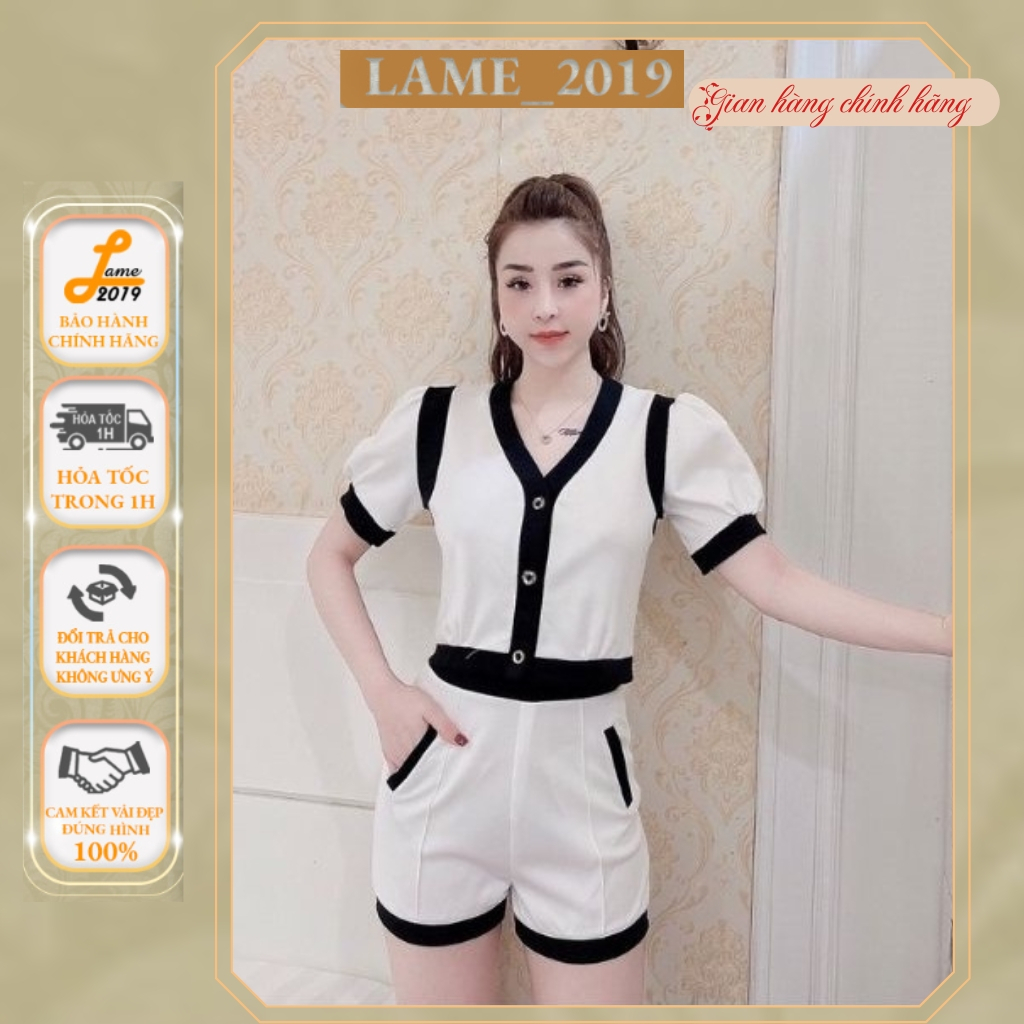 Set quần áo nữ cộc tay trắng đen chất đẹp, năng động, thể thao cá tính