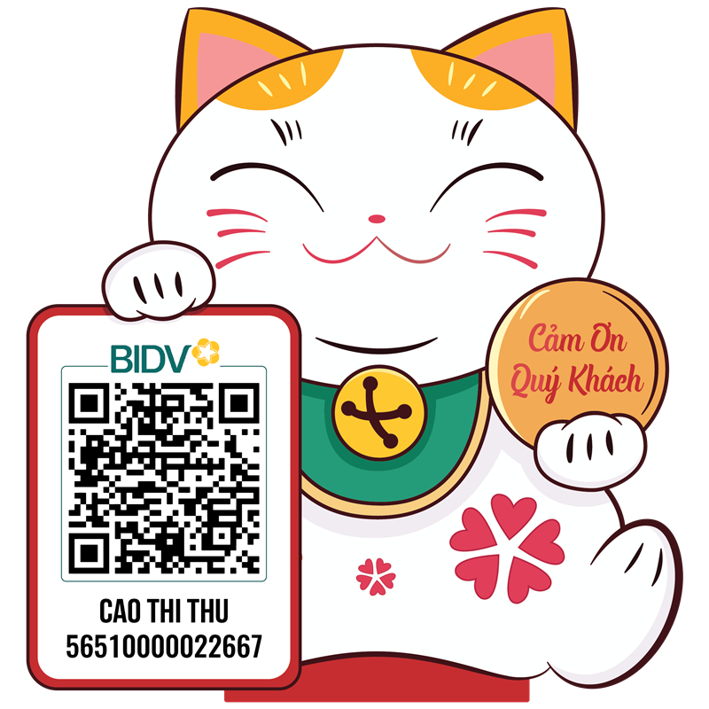 Bảng QR mica hình mèo thần tài in theo yêu cầu chất liệu Mica bền đẹp