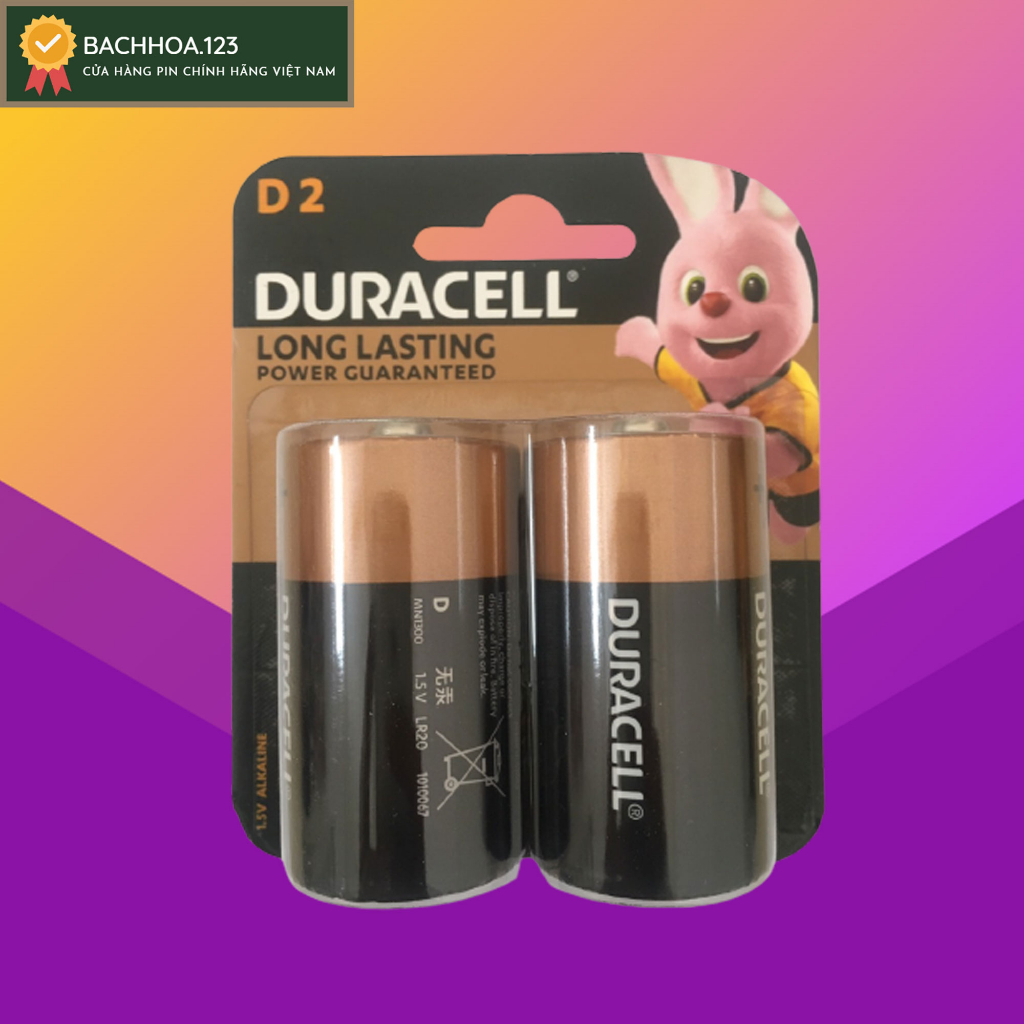 Pin đại D 1.5v Alkaline Duracell MN1300 LR20 D2 - Vỉ 2 viên.