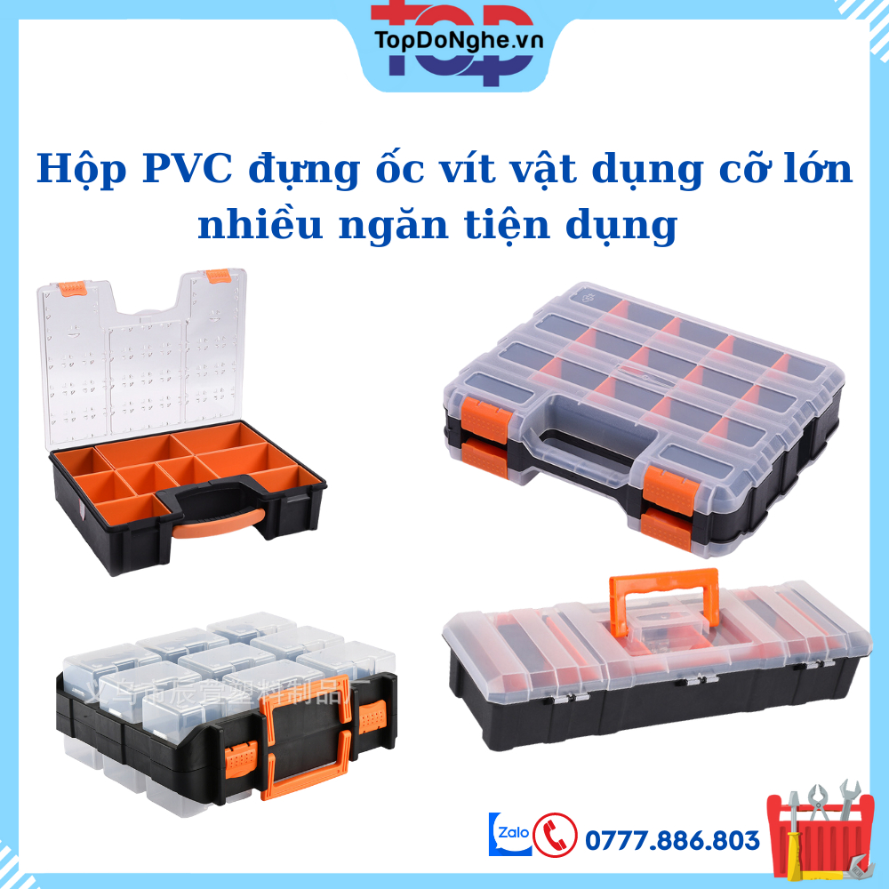 Hộp PVC cỡ lớn đựng ốc vít vật dụng nhiều ngăn tiện dụng
