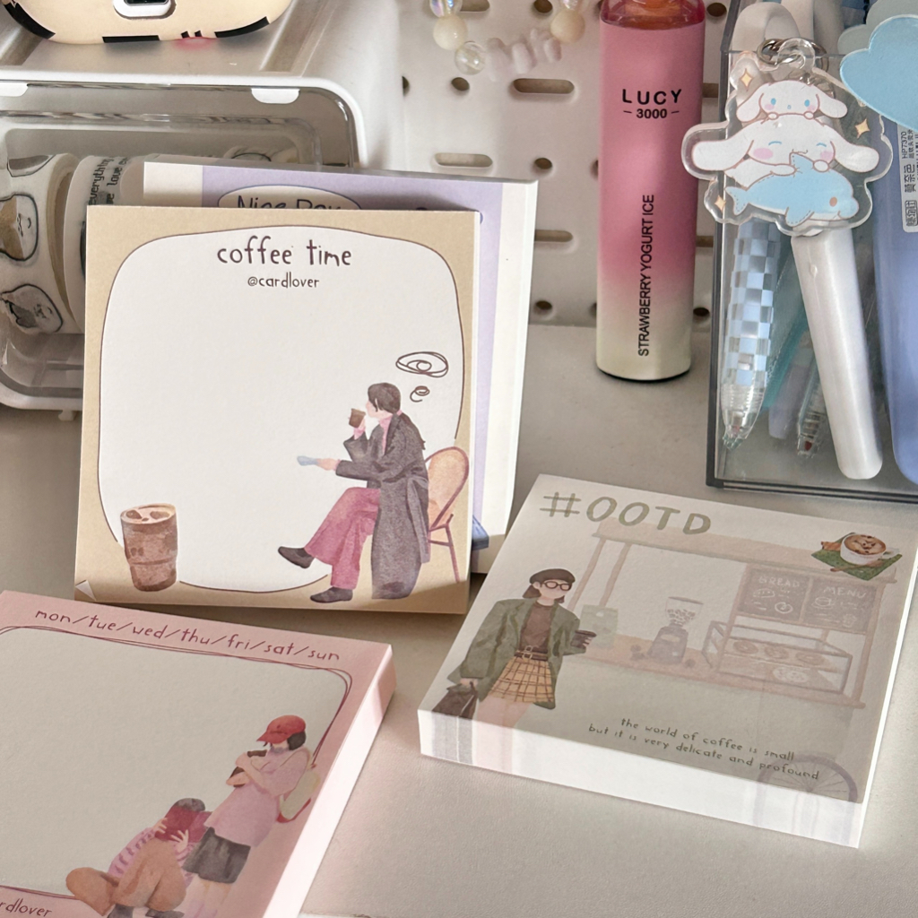 TẬP 60 GIẤY NOTE VINTAGE GIRL MIXED (ảnh thật) - tiệm nhà chun