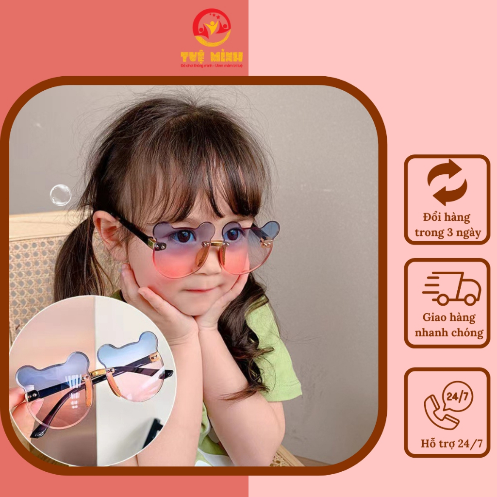 Kính mát chống tia UV hình chú gấu đáng yêu cho bé Tuệ Minh Kids