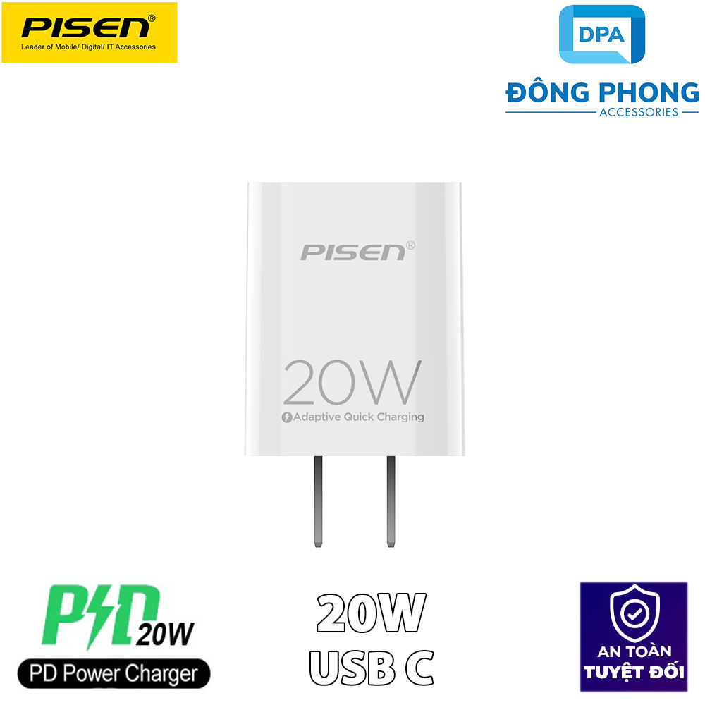 Củ Sạc Nhanh Pisen PD 20W Chính Hãng ( PD 3.0, Quick Charge 4.0 )