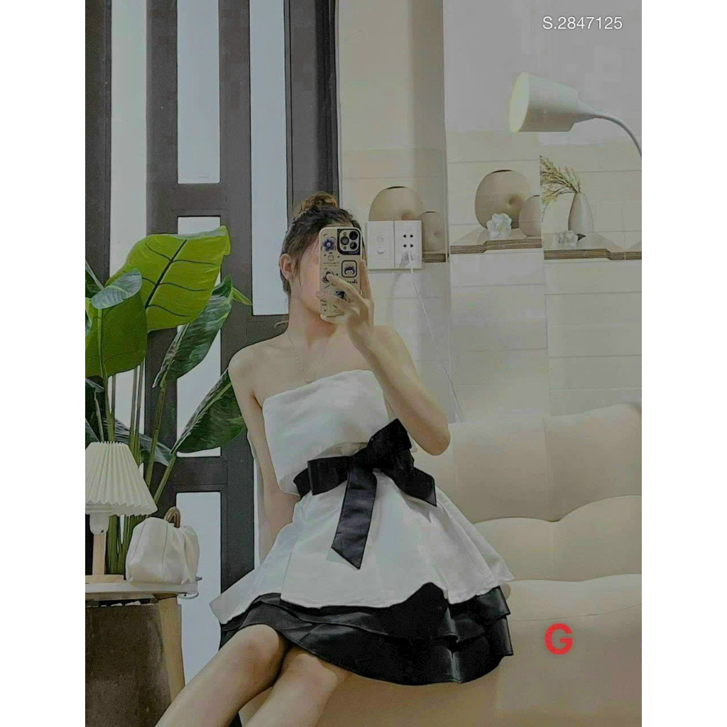 Sét bộ TK cúp ngực sexy siêu hot, chất liệu tơ tằm váy 2 lớp có quần  utrrb