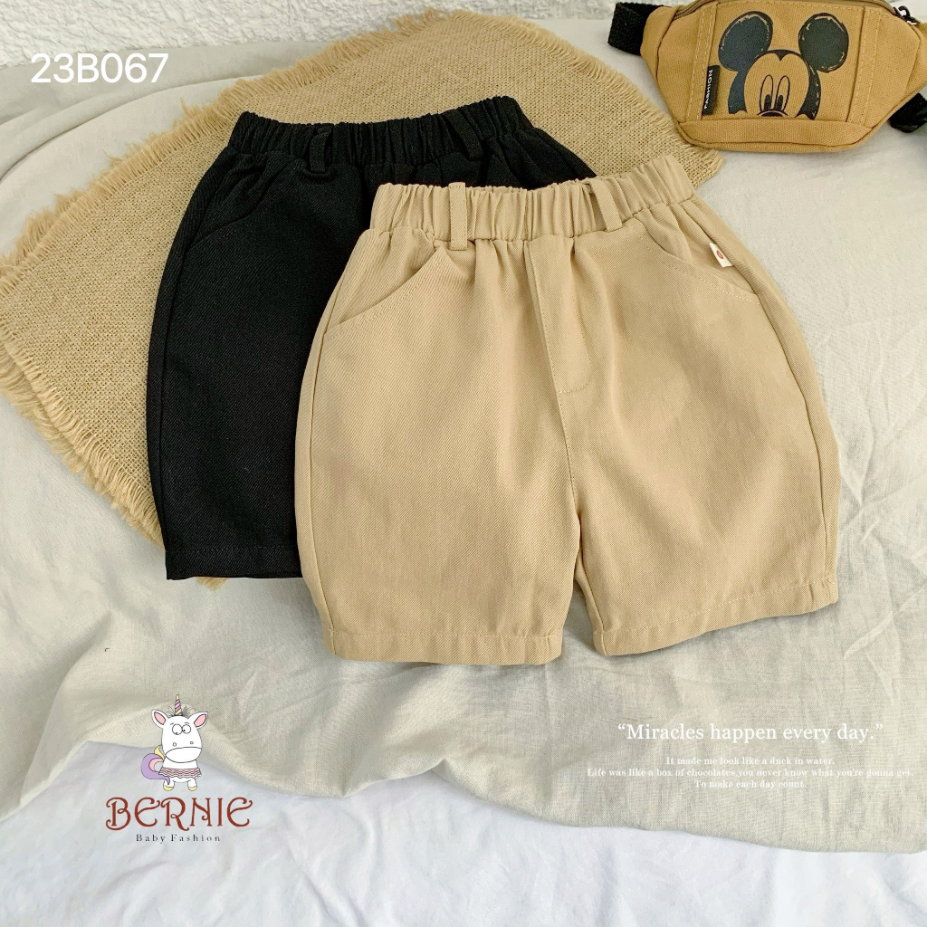 Quần kaki lửng cho bé trai, quần ngố quần short kaki màu trắng màu đen màu be 1 đến 6 tuổi BERNIE