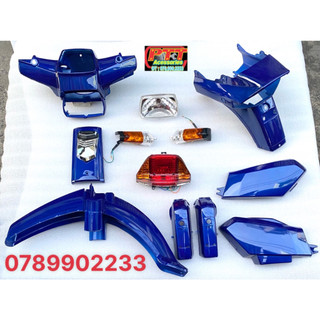 Dàn áo xe super dream màu xanh dương có đèn đặc biệt