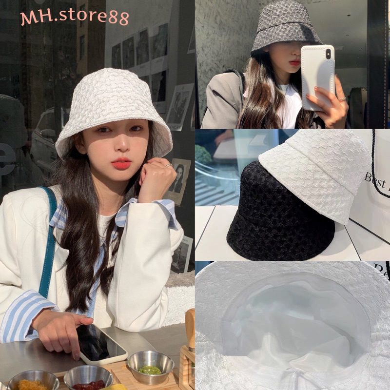 Mũ nón vành bucket gân trám cho nữ phong cách Hàn Quốc MU05