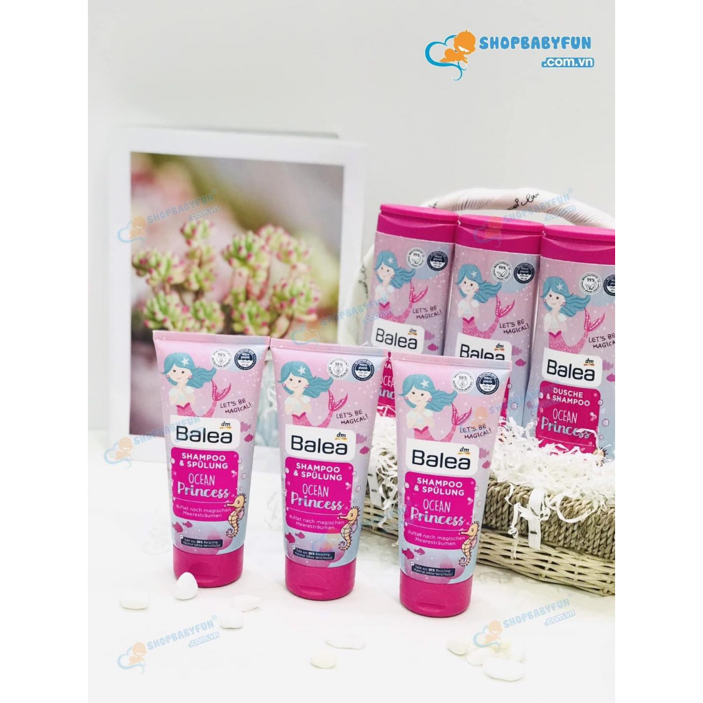 Dầu gội kèm xả, sữa tắm gội cho bé Balea. Đức thơm nhẹ nhàng, Shopbena