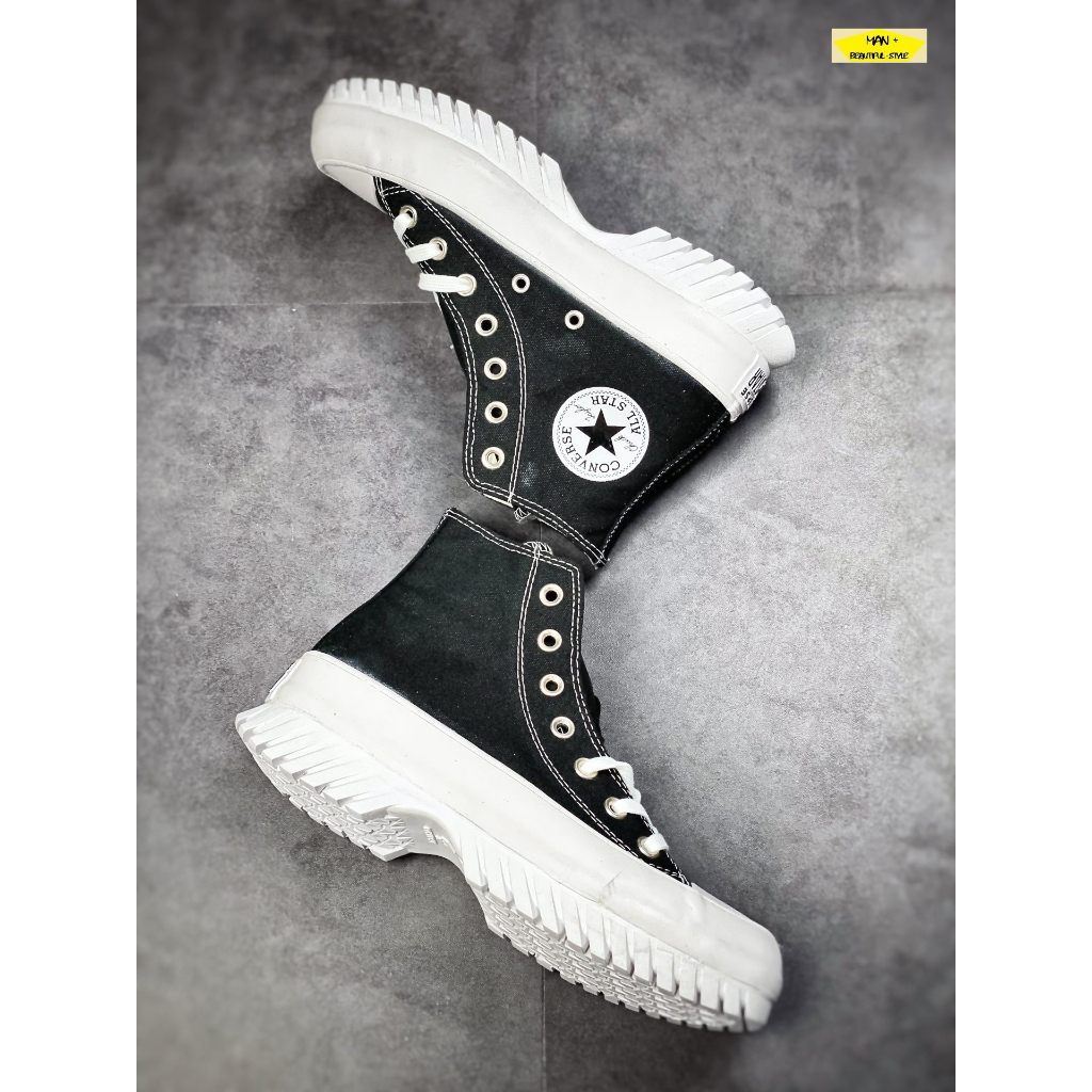 Giày thể thao nam nữ Sneaker Converse Chuck Taylor All Star Lugged 2.0 Leather Black High, Giày Converse cổ cao màu đen