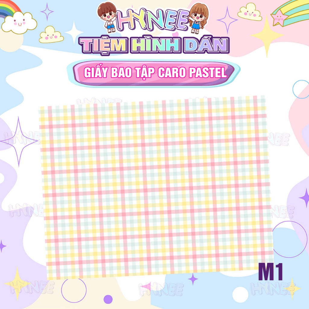 Giấy Bao Tập Pastel Caro Xinh Xắn - Giấy Bao Vở Học Sinh A5, Tập Sinh Viên - HYNEE