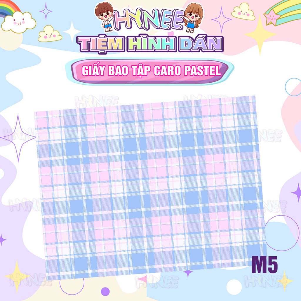 Giấy Bao Tập Pastel Caro Xinh Xắn - Giấy Bao Vở Học Sinh A5, Tập Sinh Viên - HYNEE