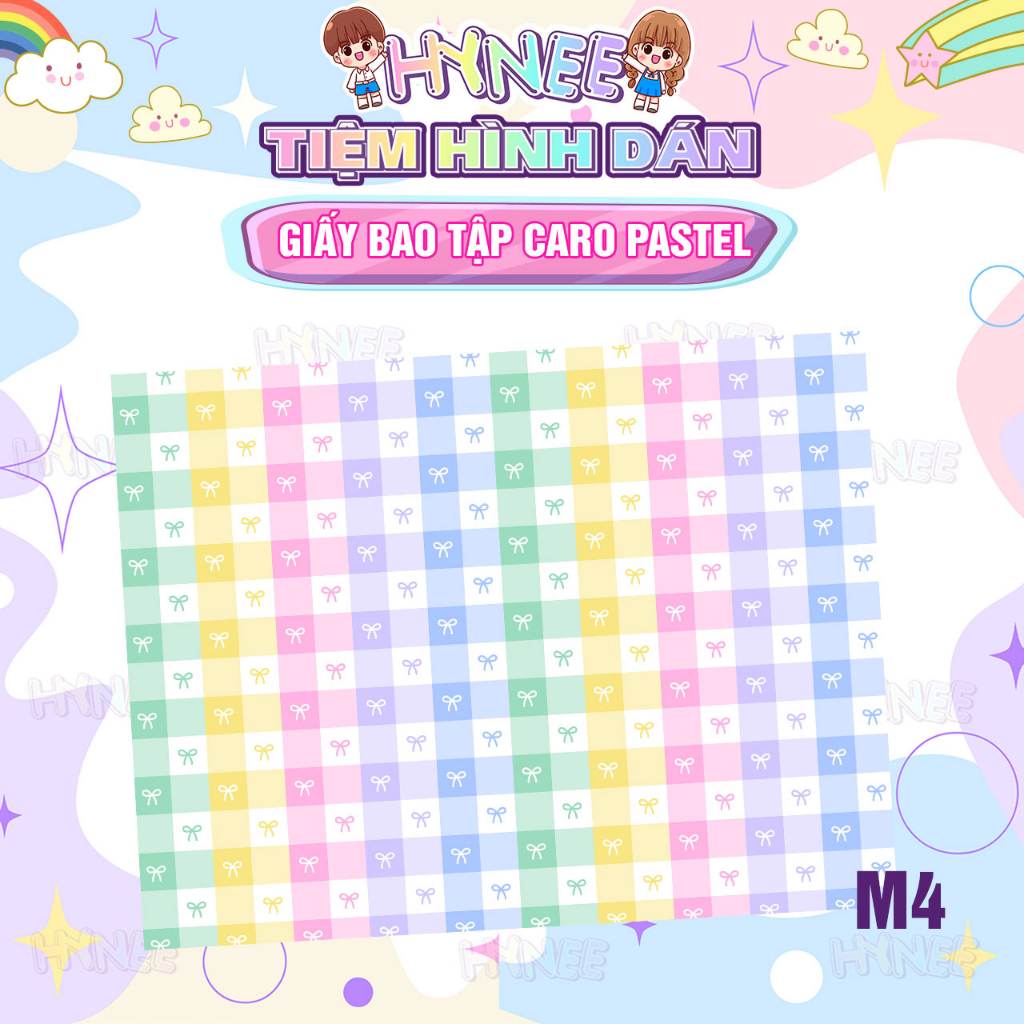 Giấy Bao Tập Pastel Caro Xinh Xắn - Giấy Bao Vở Học Sinh A5, Tập Sinh Viên - HYNEE