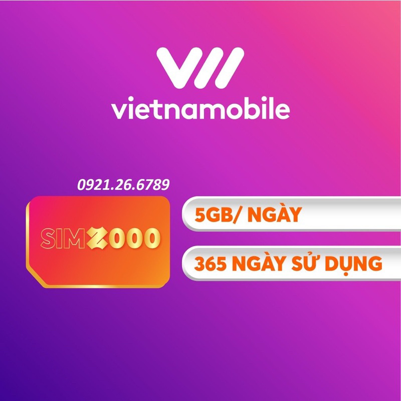 Sim Vietnamobile data 4G vào mạng 1 năm miễn phí 12 tháng không cần nạp tiền có ngay 5G/ ngày