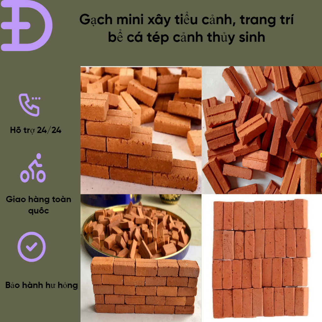Gạch mini xây tiểu cảnh, trang trí bể cá tép cảnh thủy sinh