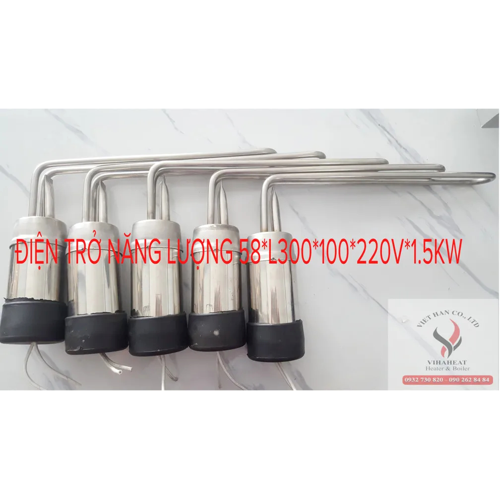 Vihaheat-Điện trở hỗ trợ nhiệt phi 58 dùng cho máy (bình) nước nóng năng lượng mặt trời