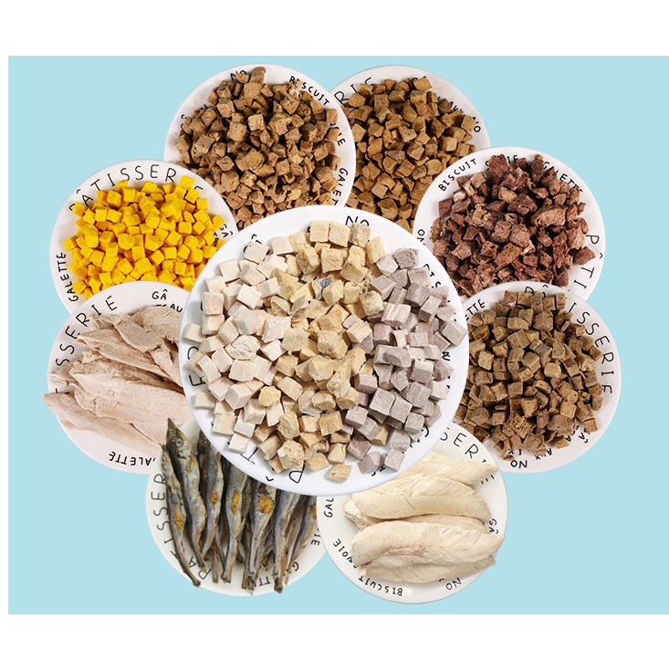 Taotaopets Freeze-dried Pet Snacks Thịt gà sấy khô nhiều vị mix cho chó mèo cưng - hộp 460gr