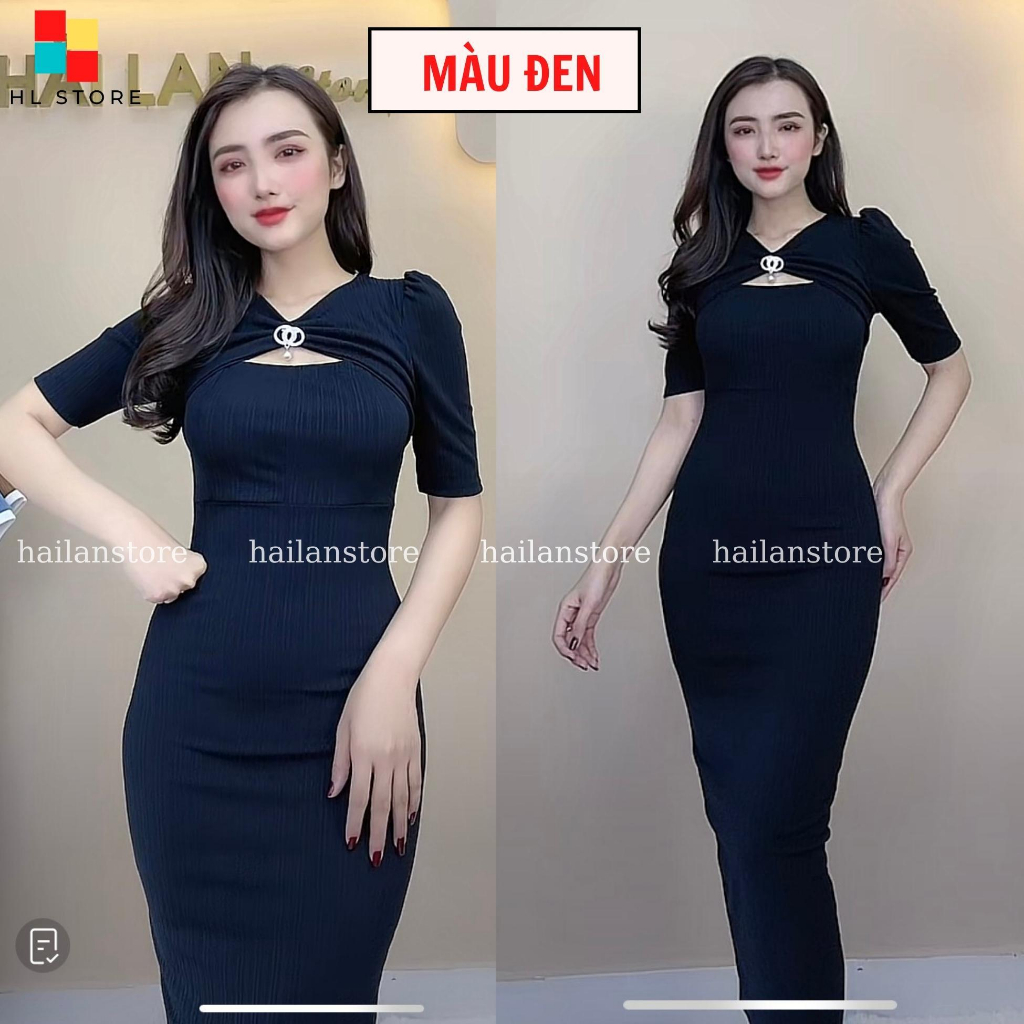 V6 Đầm tay thiết kế ] Hải Lan Store chất len sọc 2 size S, M