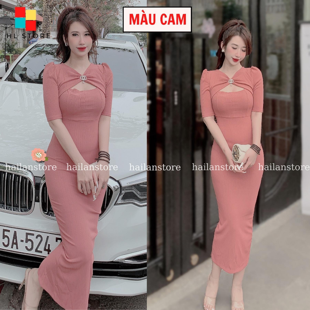 V6 Đầm tay thiết kế ] Hải Lan Store chất len sọc 2 size S, M