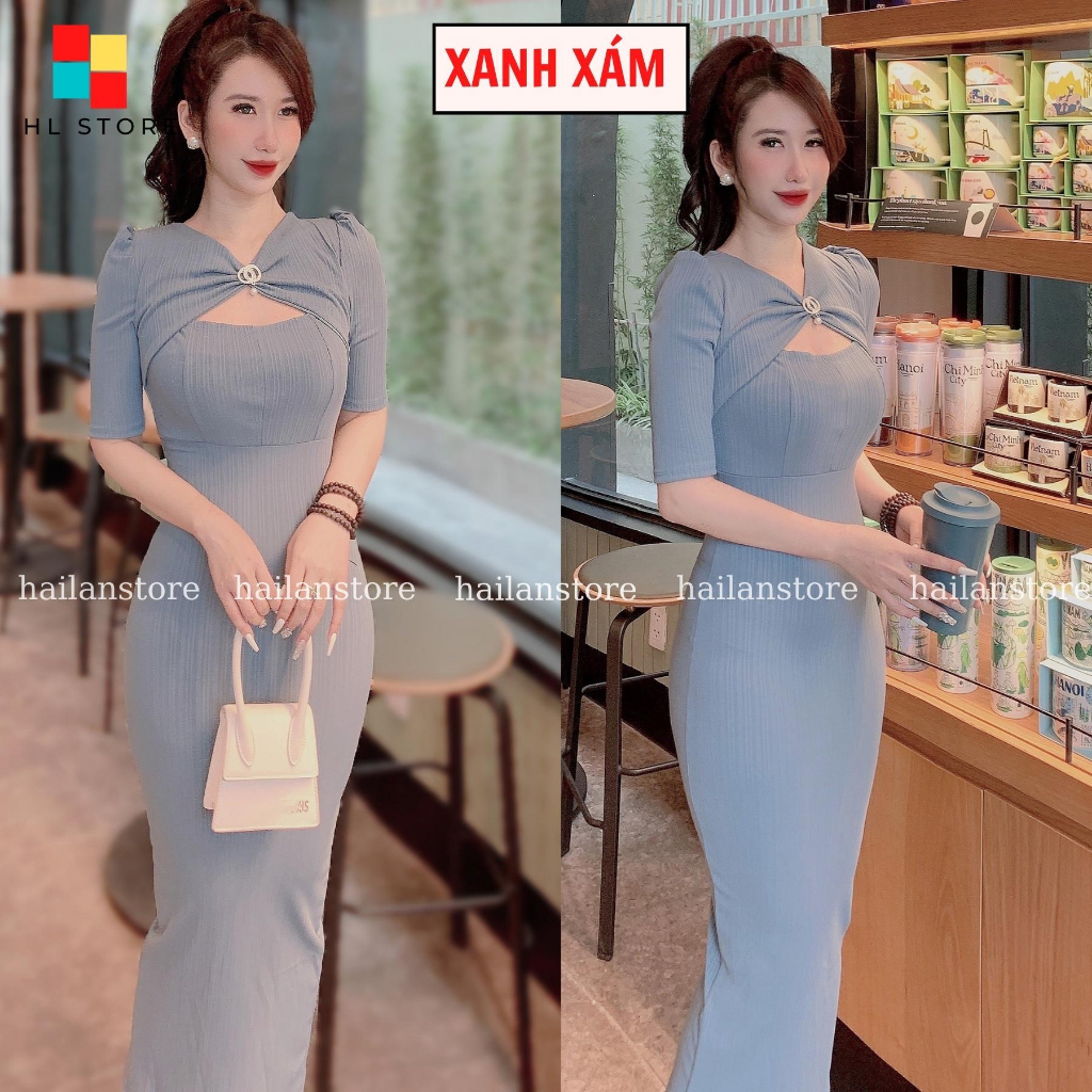 V6 Đầm tay thiết kế ] Hải Lan Store chất len sọc 2 size S, M