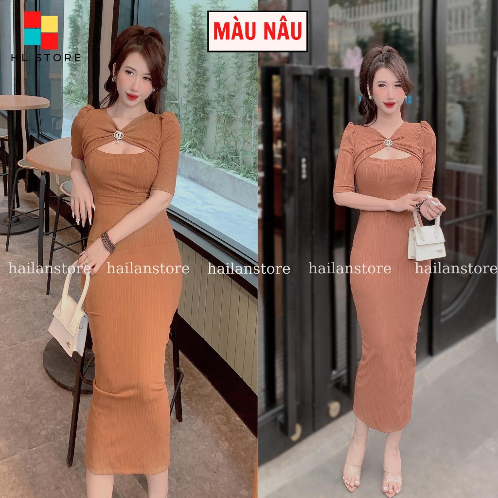 V6 Đầm tay thiết kế ] Hải Lan Store chất len sọc 2 size S, M