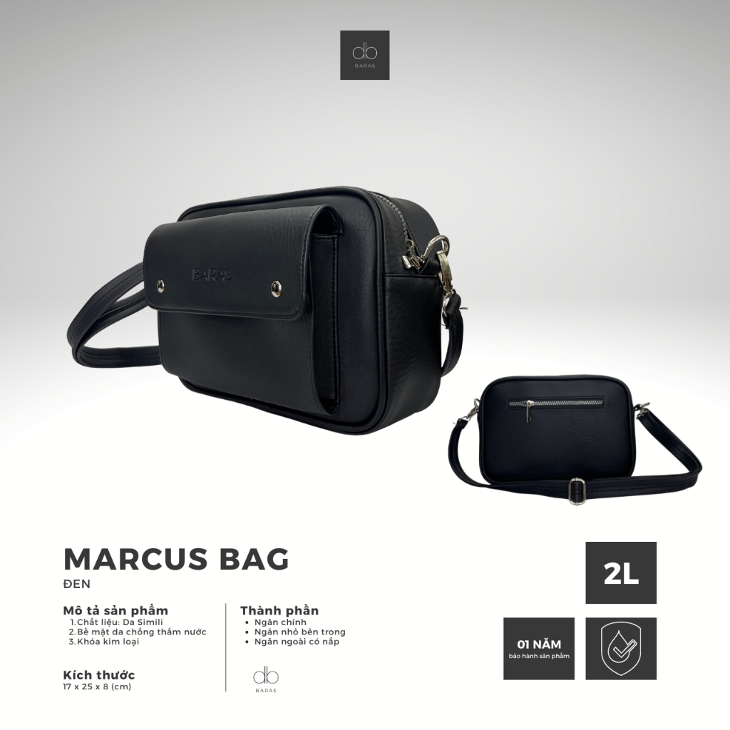 Túi Đeo Chéo da Nam Nữ - Marcus Bag - Túi da chống nước