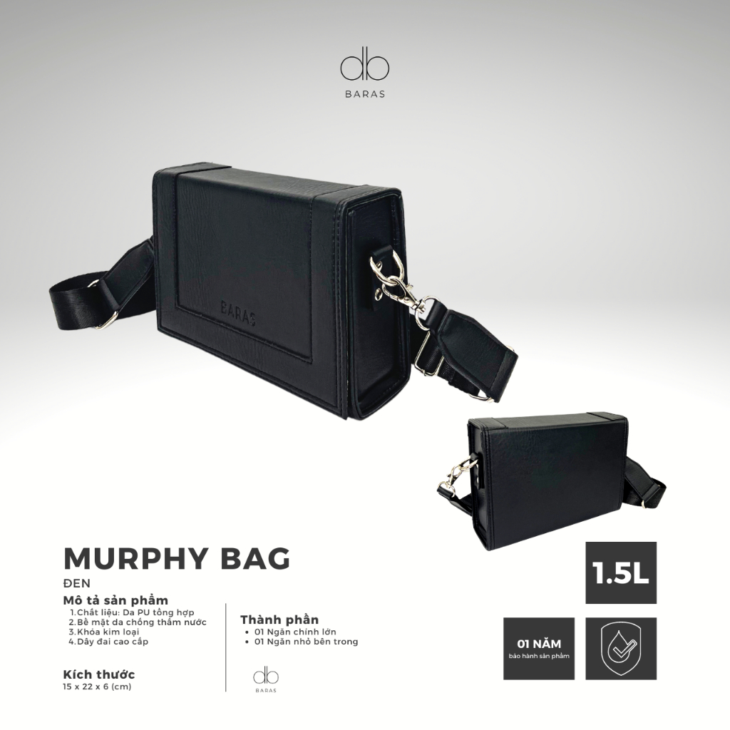 Túi đeo chéo hộp MURPHY BAG - BARAS VIETNAM - Túi đeo chéo nam nữ