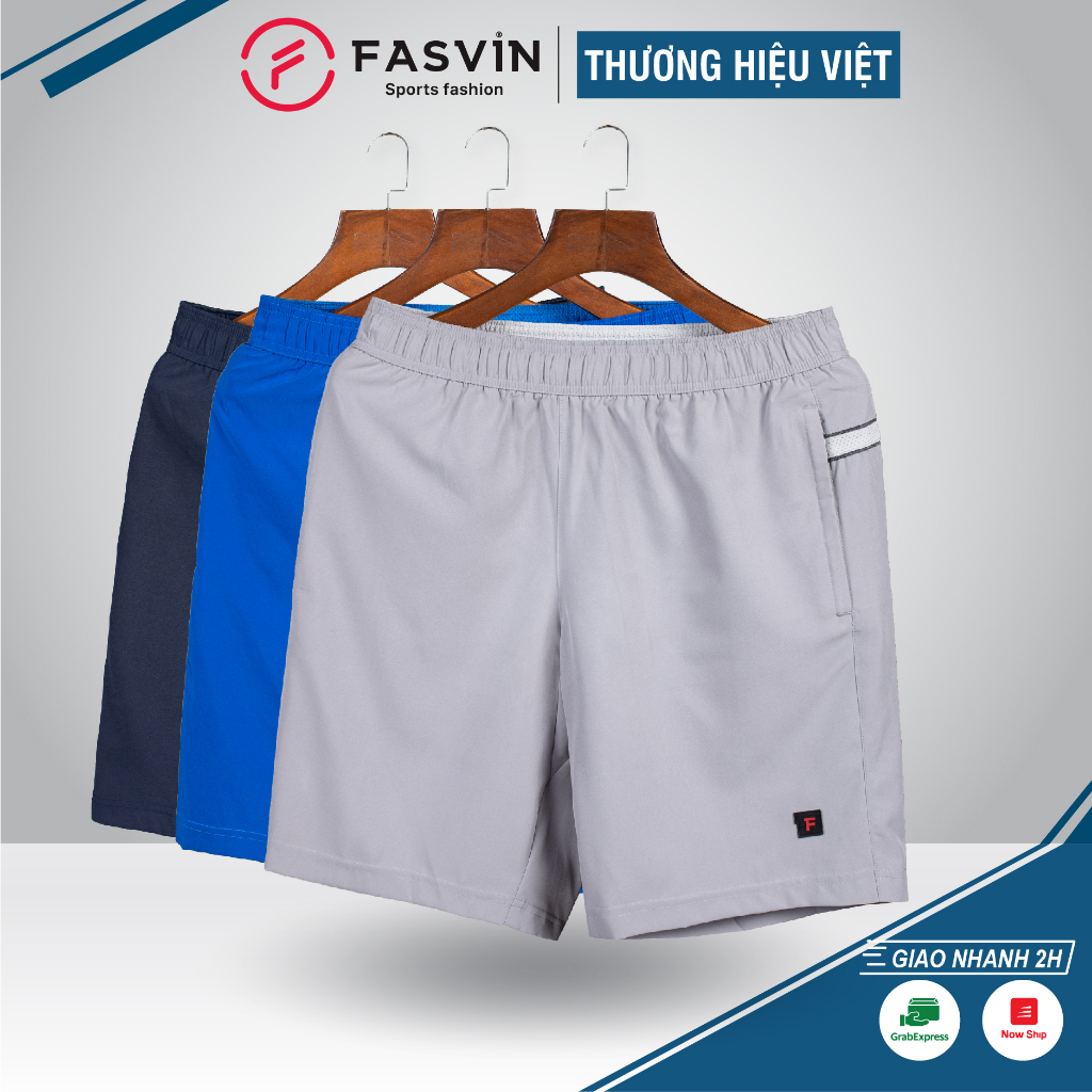 Quần short thể thao nam Fasvin Q20261.HN thiết kế mạnh mẽ khoẻ khoắn chất liệu co giãn thoải mái