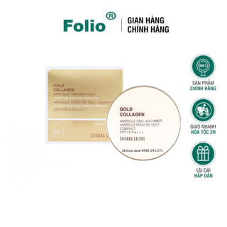   Phấn Phủ Kiềm Dầu ,Chống Nắng Sivanna Colors Gold Collagen SPF 15 PA++ HF675 Folio Nhà Folio