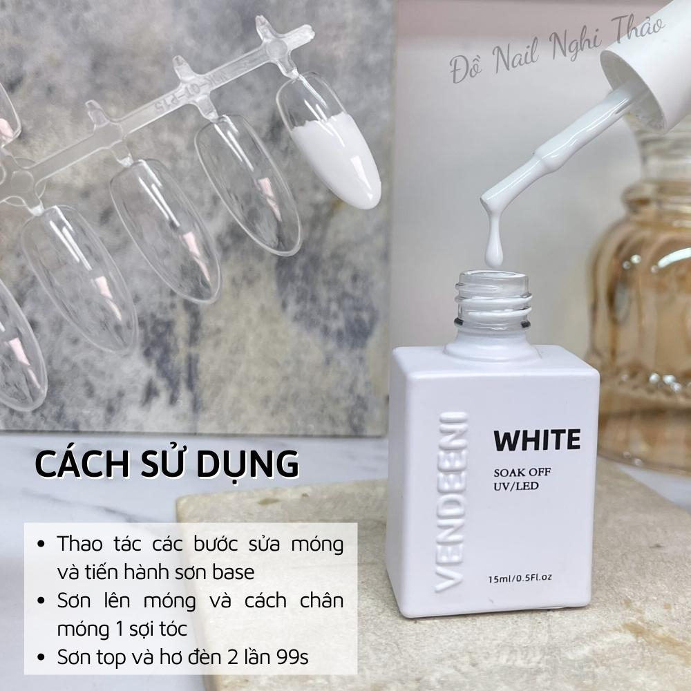 Sơn móng tay gel VENDEENI màu đen, trắng 15ml JELIVA