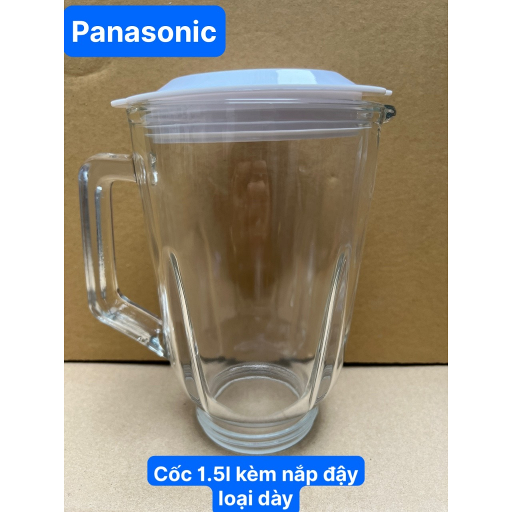 (PHỤ KIỆN MÁY XAY SINH TỐ) CỐI , LY THỦY TINH PANASONIC MX-GX1561 KÈM NẮP