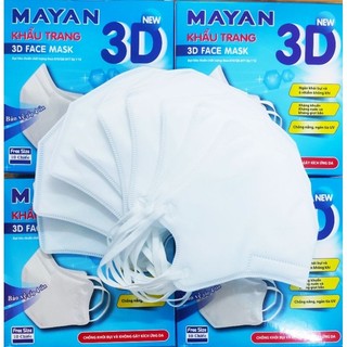 Hộp khẩu trang 3D Mayan, Hộp 10 chiếc Trắng