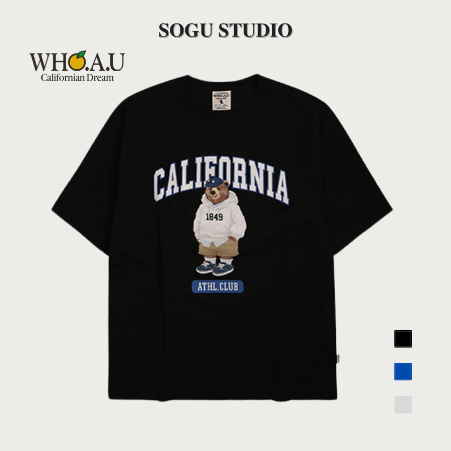 Áo Whoau in họa tiết CALIFORNIA BEAR ARHL.CLUB Tshirt Gấu Cali 1849 mẫu mới 2023 - SOGU