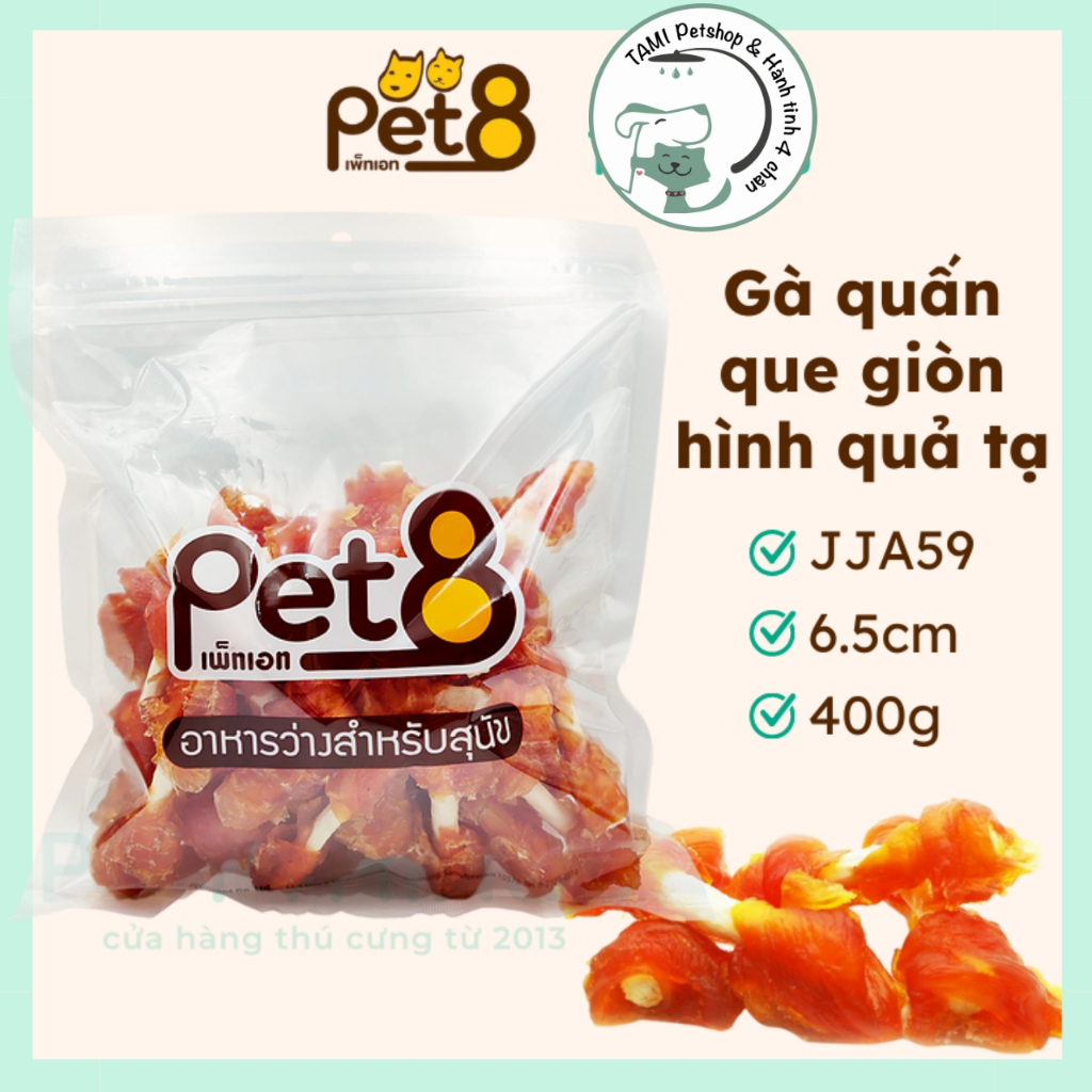 Pet8 Bánh Thưởng dog khô gà sấy nguyên chất loại dùng thử 35g chiết - Snack cho chó thương hiệu Thái Lan