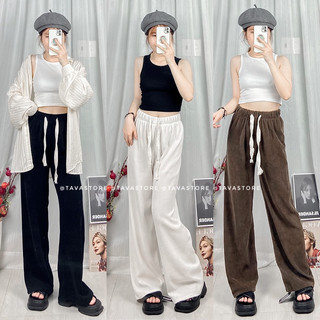Quần nhung ống rộng 01