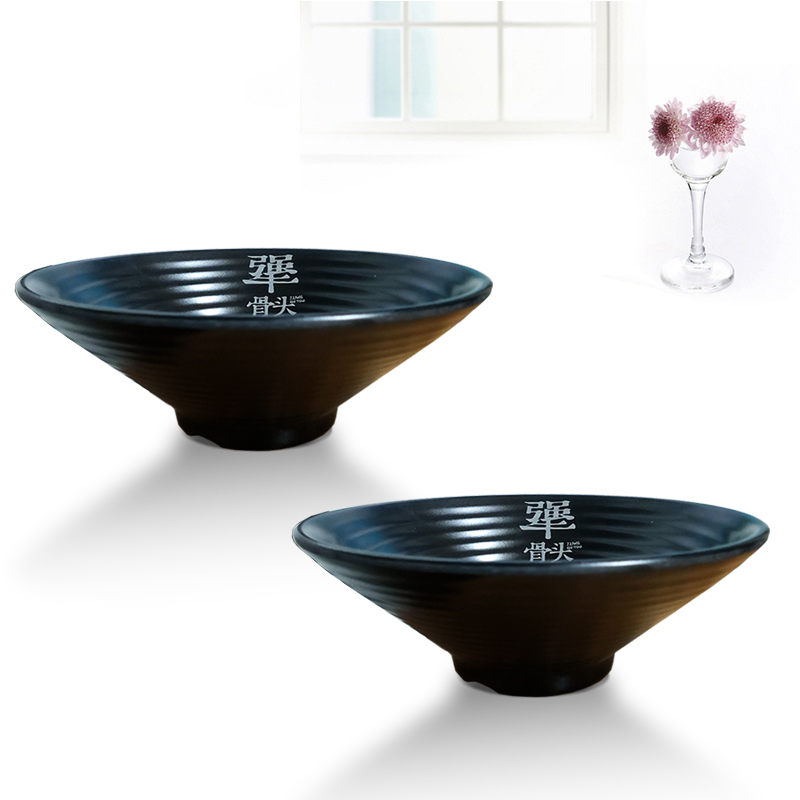 Tô tròn đen 18cm ăn bún phở bằng melamine cao cấp