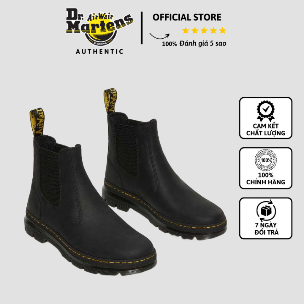 Giày Dr. Martens Chính Hãng Hoàng Phúc Embury Leather Casual Chelsea Boots Màu Đen Lịch Lãm Phong Cách