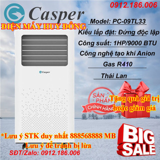 Máy lạnh di động Casper 9000BTU PC-09TL33 (1 HP) R410 - Hàng Chính Hãng