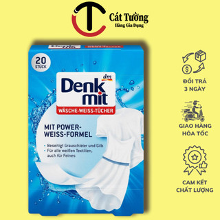 Hộp 20 tờ giấy tẩy trắng quần áo Denkmit miếng giặt quần áo, làm sạch, tẩy vết ố