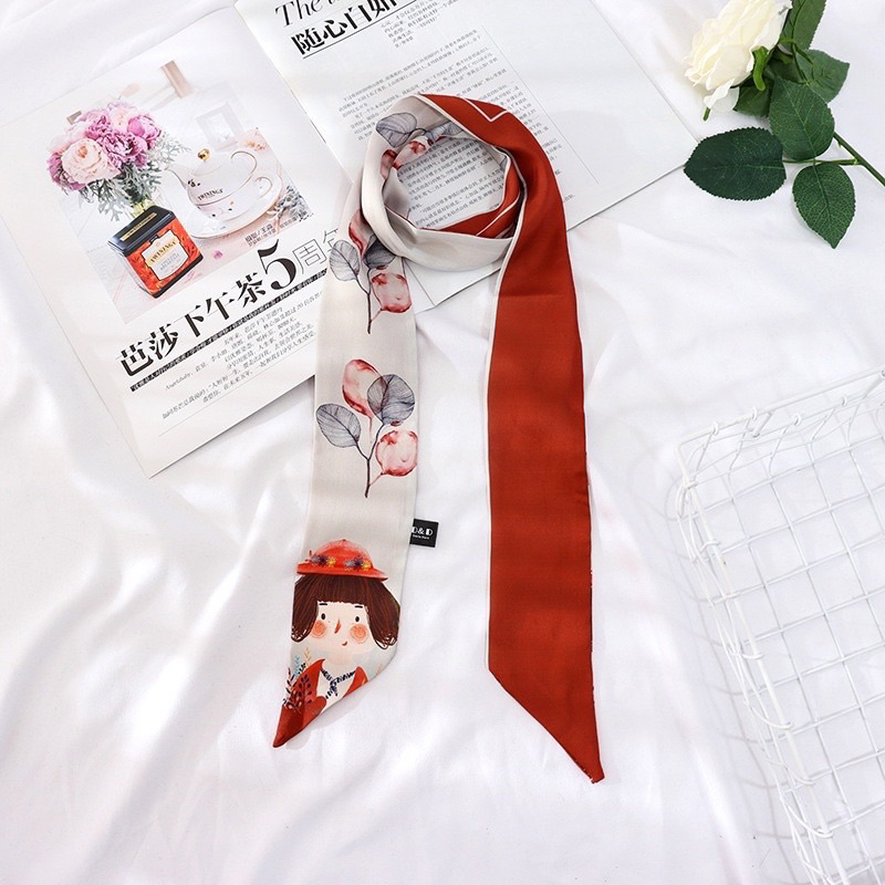 Khăn Lụa Tuarban Quấn Túi CONMEODENTAILOR Bản Nhỏ Mã A