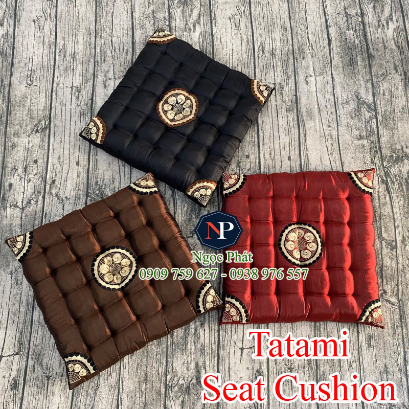 Đệm Ngồi Bệt Tatami Kiểu Nhật IGUSA 40x40x5cm - Dùng Ngồi Ghế Gỗ, Salon Mây, Ghế Văn Phòng Êm Ái, Thoải Mái