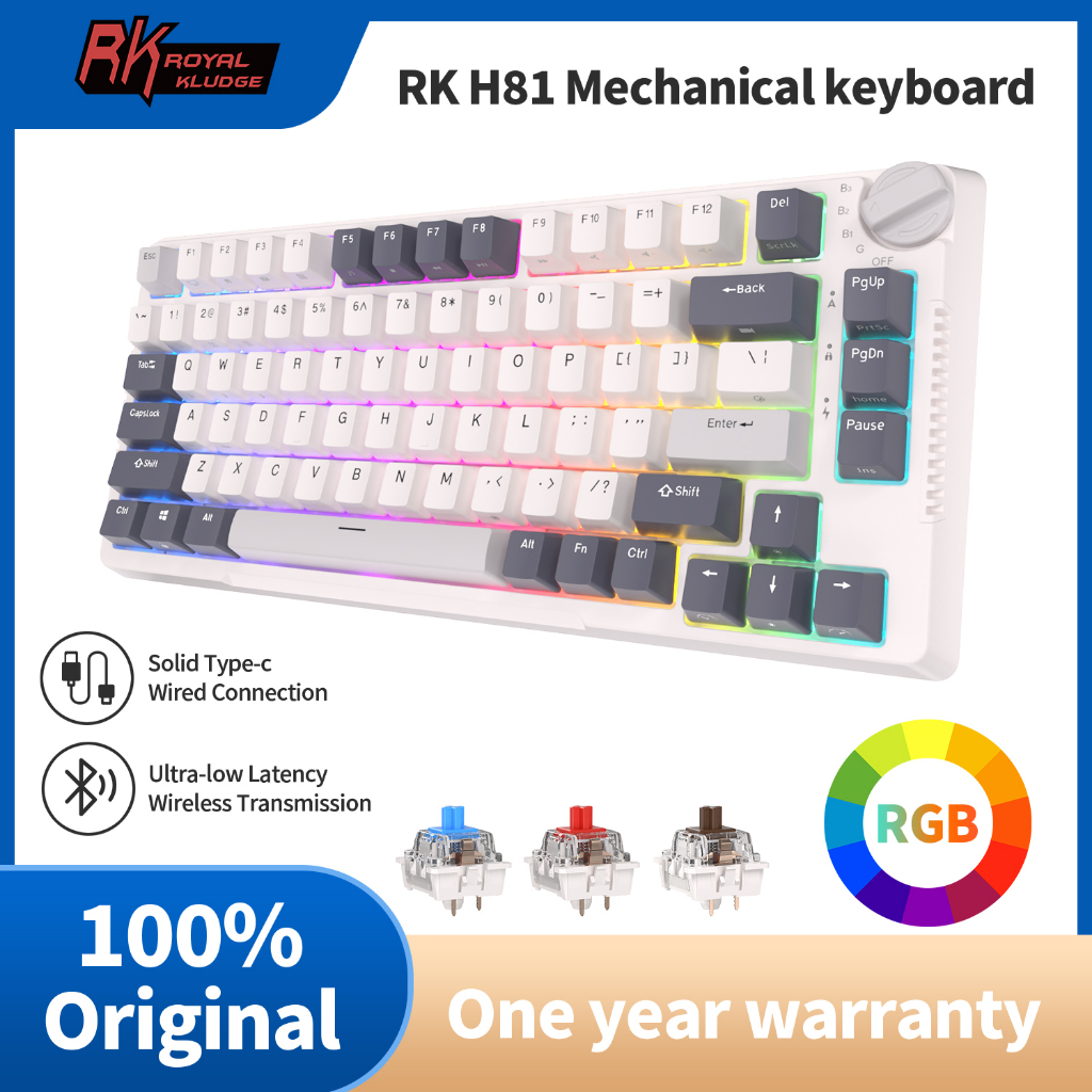 Bàn Phím Cơ Rk H81 Rk Royal Kludge 81 Cấu Trúc Ba Chế Độ Không Dây Bluetooth 2.4G 80%