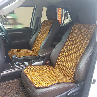 Đệm lót ghế xe ô tô hạt gỗ bách xanh cao cấp đan kết viền mép thủ công