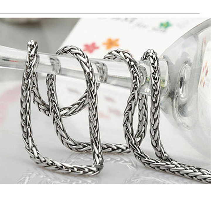 Dây chuyền nam đẹp cao cấp thời trang titan thép không gỉ kiểu bông dừa PT JEWELRY kích cỡ 5mm trắng PTDCNA172