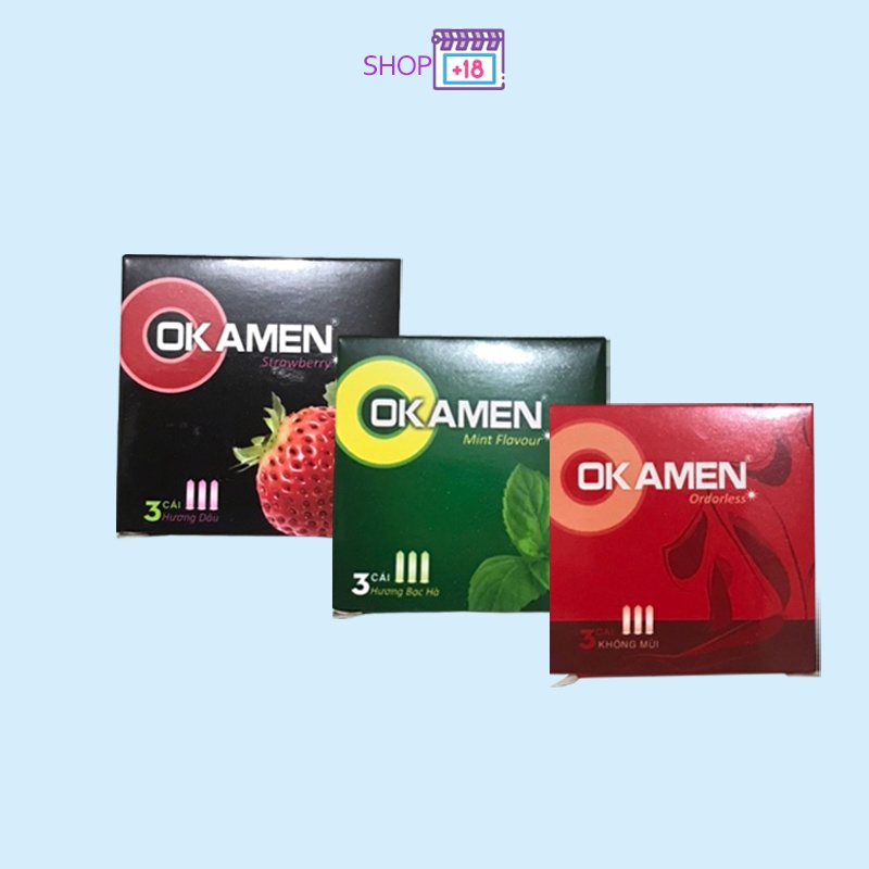 Bao cao su OKamen hương dâu, hương bạc, không mùi